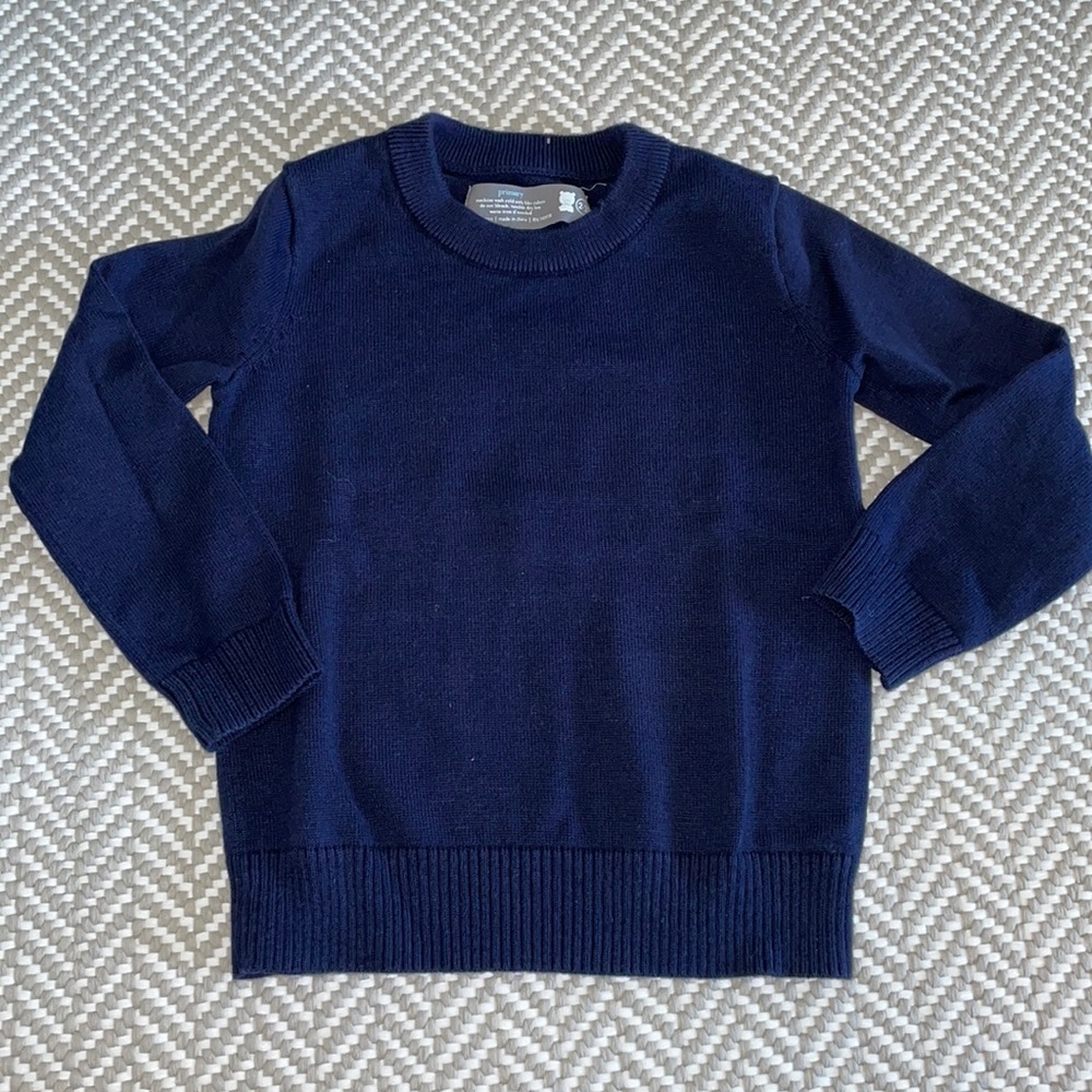 Primary navy crew cut cotton sweater. Never worn
